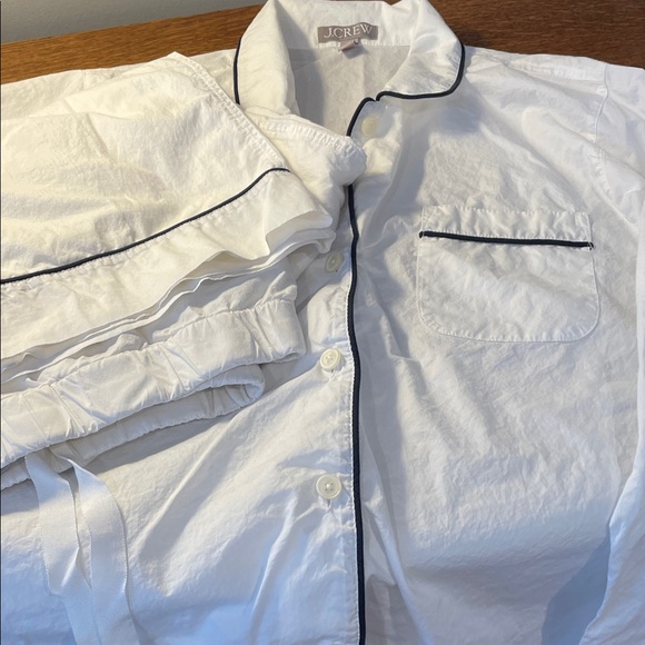 J. Crew Other - J. Crew Ivory Sleepwear with Navy Piping